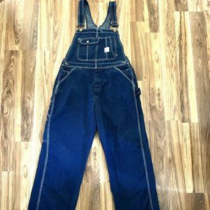 Vintage POINTER Brand USA Blue Jean DENIM Retro BIB OVERALLS Mens Size 36 x 28